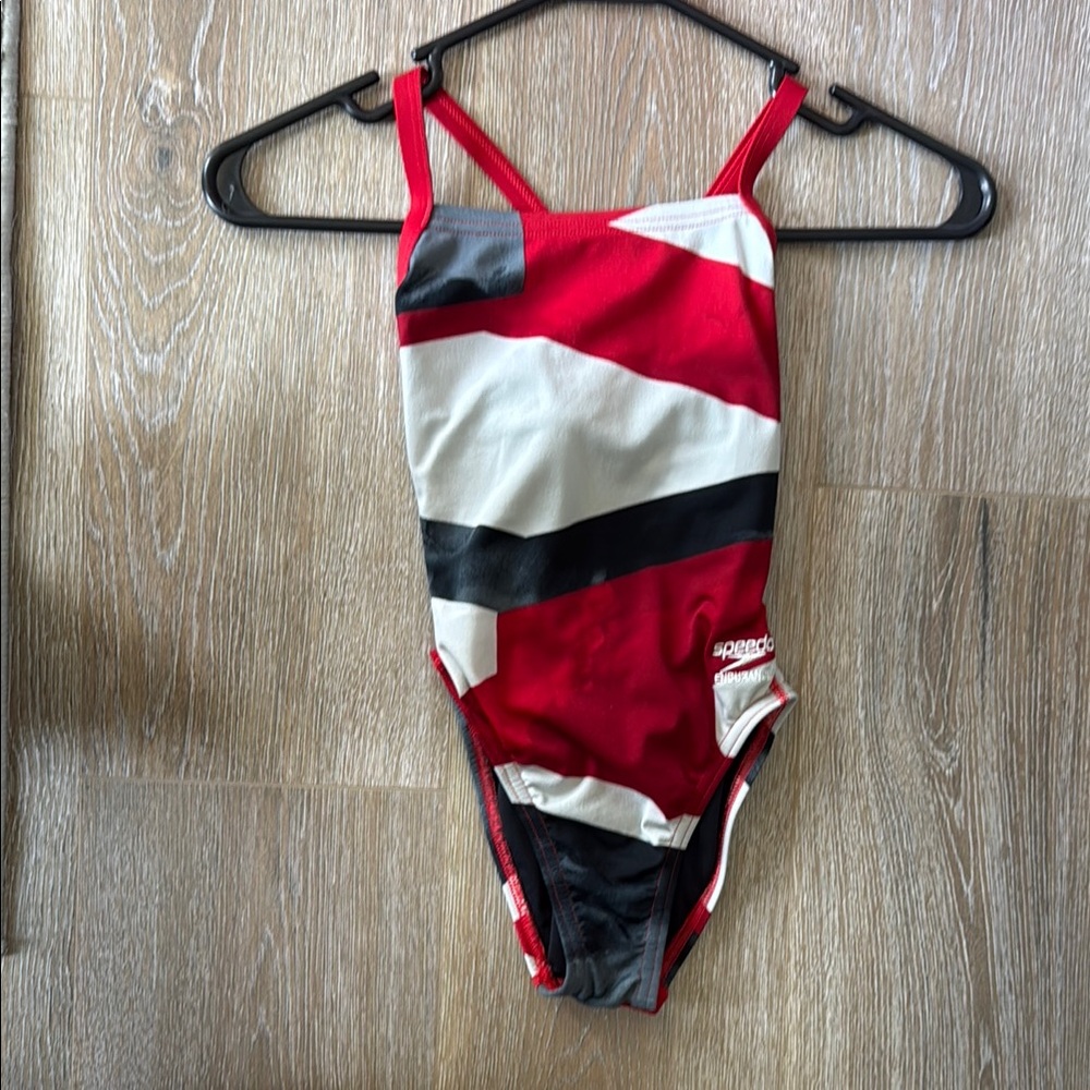 Speedo Endurance+ Red and Black Swimsuit